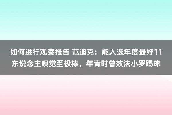 如何进行观察报告 范迪克：能入选年度最好11东说念主嗅觉至极棒，年青时曾效法小罗踢球