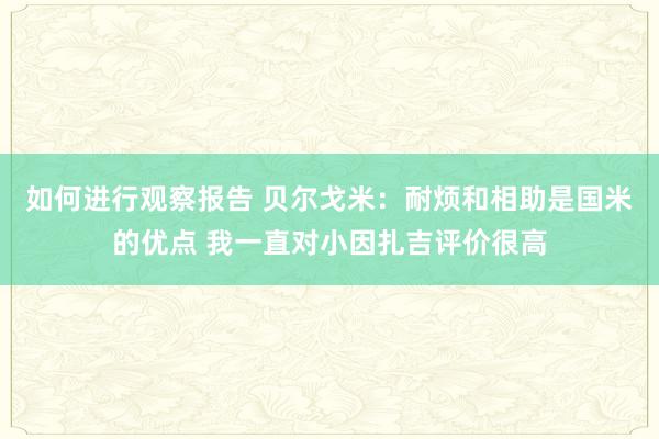 如何进行观察报告 贝尔戈米：耐烦和相助是国米的优点 我一直对小因扎吉评价很高