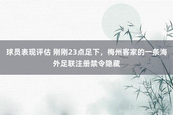 球员表现评估 刚刚23点足下，梅州客家的一条海外足联注册禁令隐藏