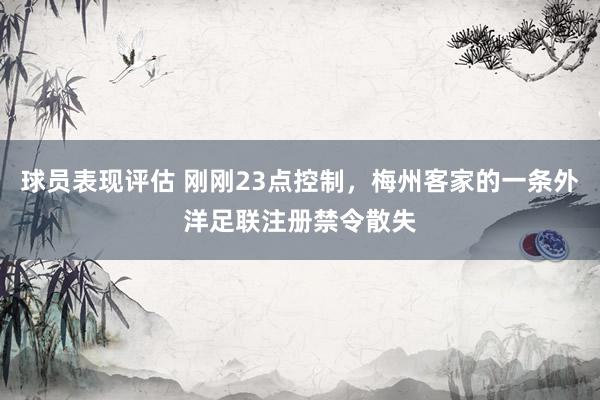 球员表现评估 刚刚23点控制，梅州客家的一条外洋足联注册禁令散失