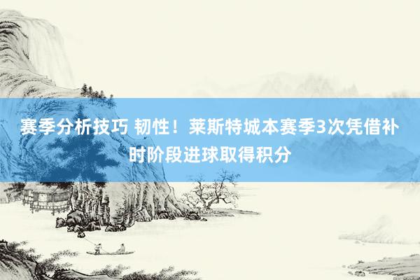 赛季分析技巧 韧性！莱斯特城本赛季3次凭借补时阶段进球取得积分