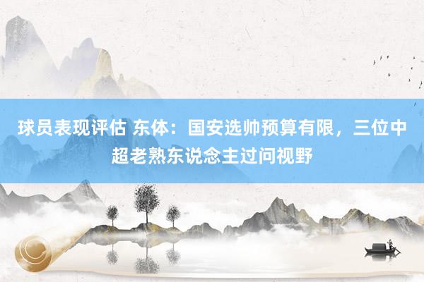 球员表现评估 东体：国安选帅预算有限，三位中超老熟东说念主过问视野