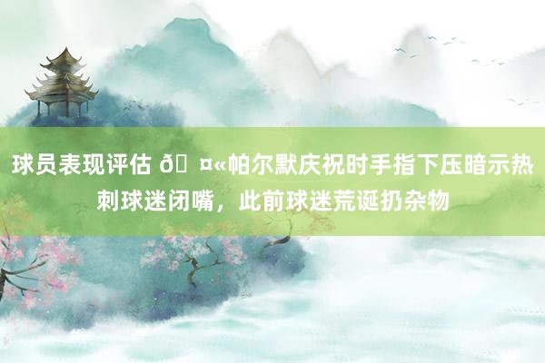 球员表现评估 🤫帕尔默庆祝时手指下压暗示热刺球迷闭嘴，此前球迷荒诞扔杂物