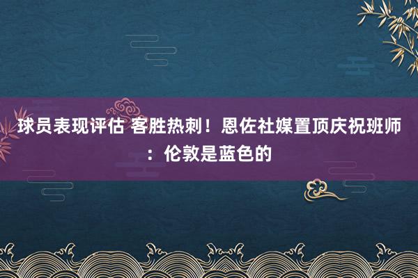 球员表现评估 客胜热刺！恩佐社媒置顶庆祝班师：伦敦是蓝色的