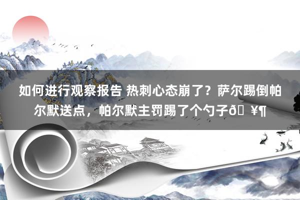 如何进行观察报告 热刺心态崩了？萨尔踢倒帕尔默送点，帕尔默主罚踢了个勺子🥶